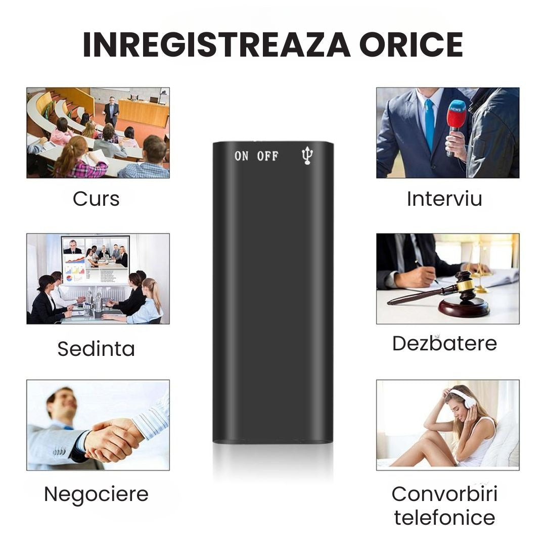 Mini Spy Voice Recorder with Sound Activation and USB, 200 hours of recording